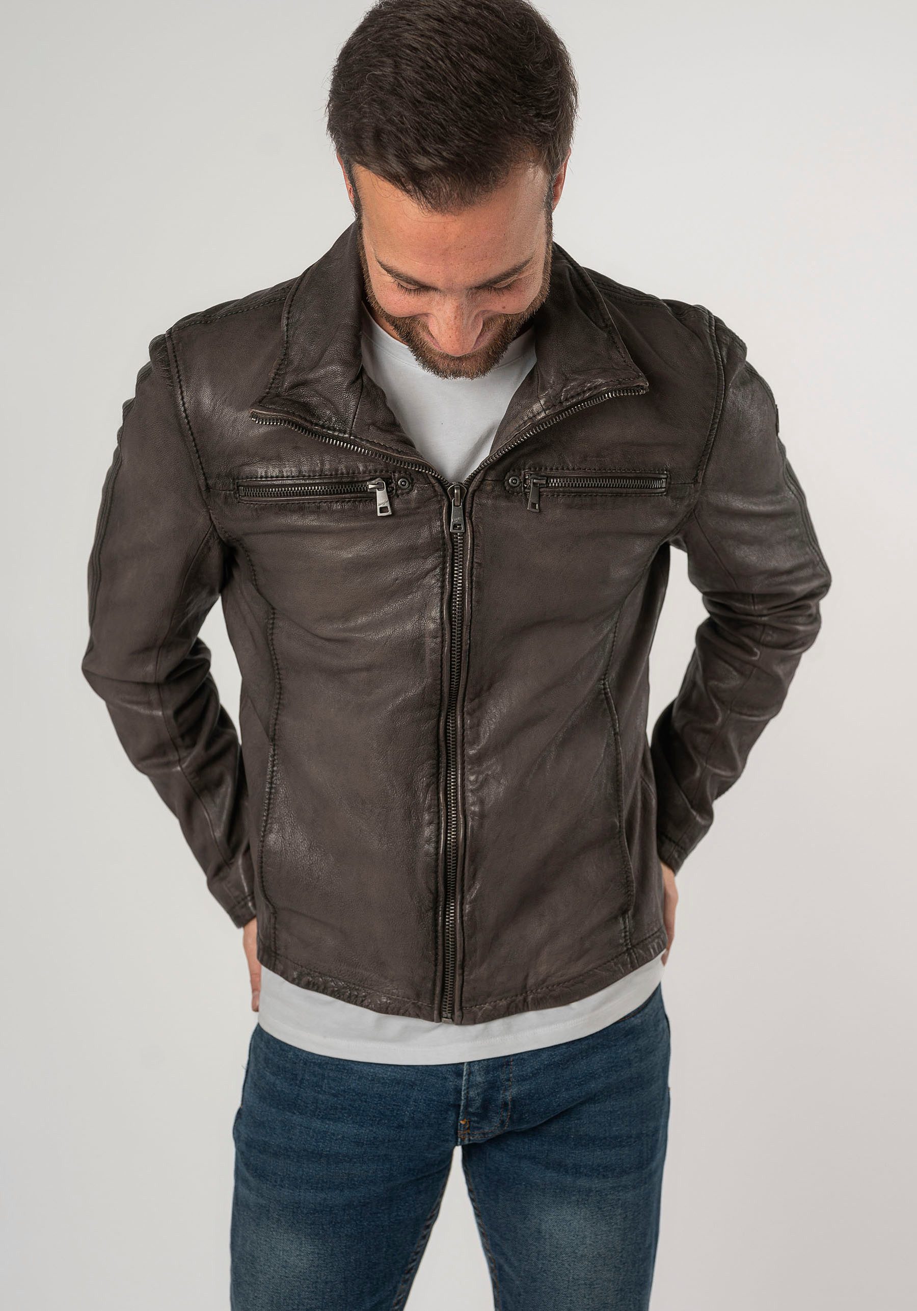 Mauritius Lederjacke "MMSantiago Antique", mit Reißverschluss, Reißverschlu günstig online kaufen