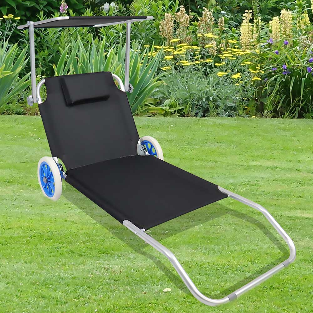 Relax Gartenliege mit Rollengestell modernem Design günstig online kaufen