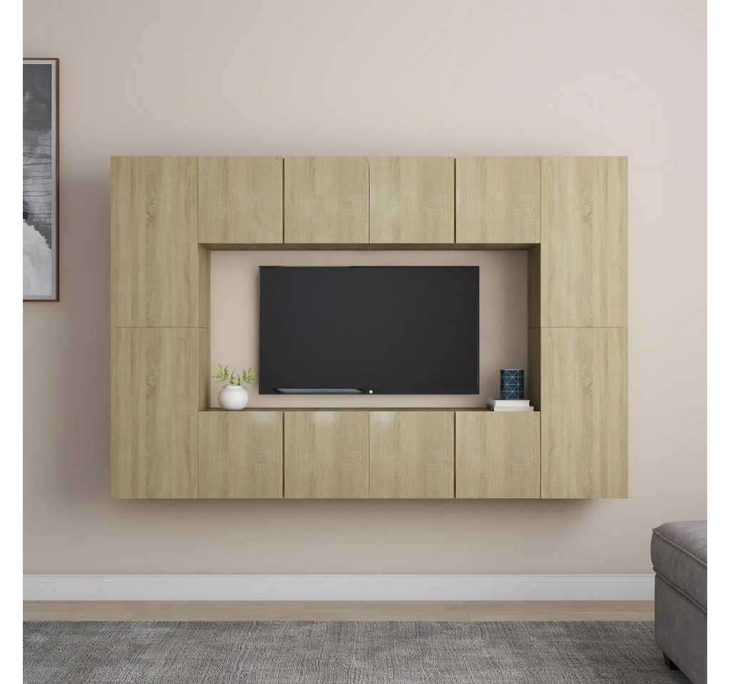 vidaXL TV-Schrank 8-tlg TV-Schrank-Set Sonoma Eiche Spanplatte günstig online kaufen