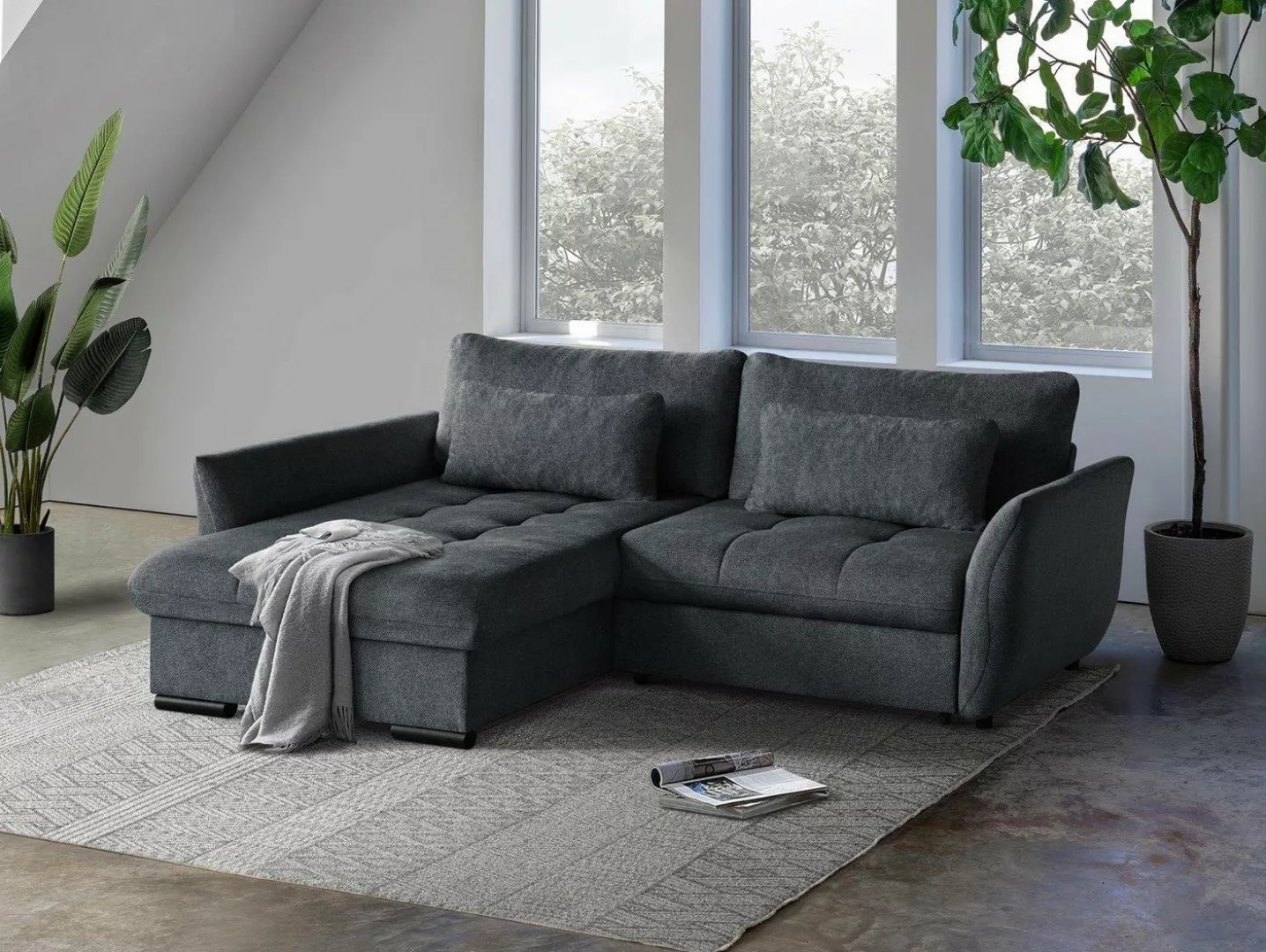 Beautysofa Ecksofa Caro, 240 cm Corner Sofa, stilvoll Wohnzimmerecke, mit R günstig online kaufen