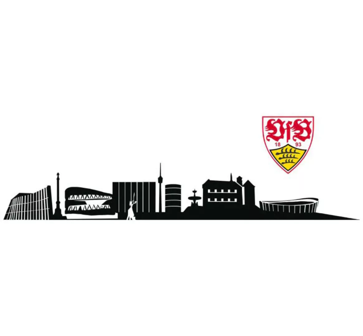 Wall-Art Wandtattoo "VfB Stuttgart Skyline mit Logo", (1 St.), selbstkleben günstig online kaufen