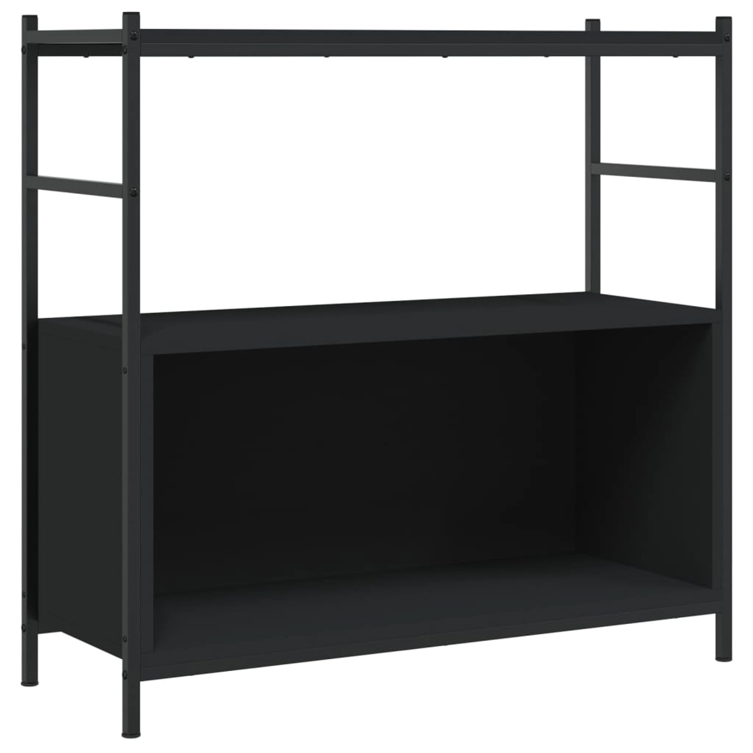 vidaXL Bücherregal Schwarz 80x30x78,5 cm Holzwerkstoff und Eisen günstig online kaufen