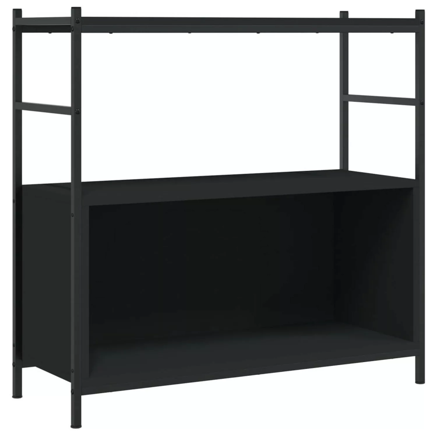 VidaXL Bücherregal Schwarz 80x30x78,5 cm Holzwerkstoff und Eisen günstig online kaufen