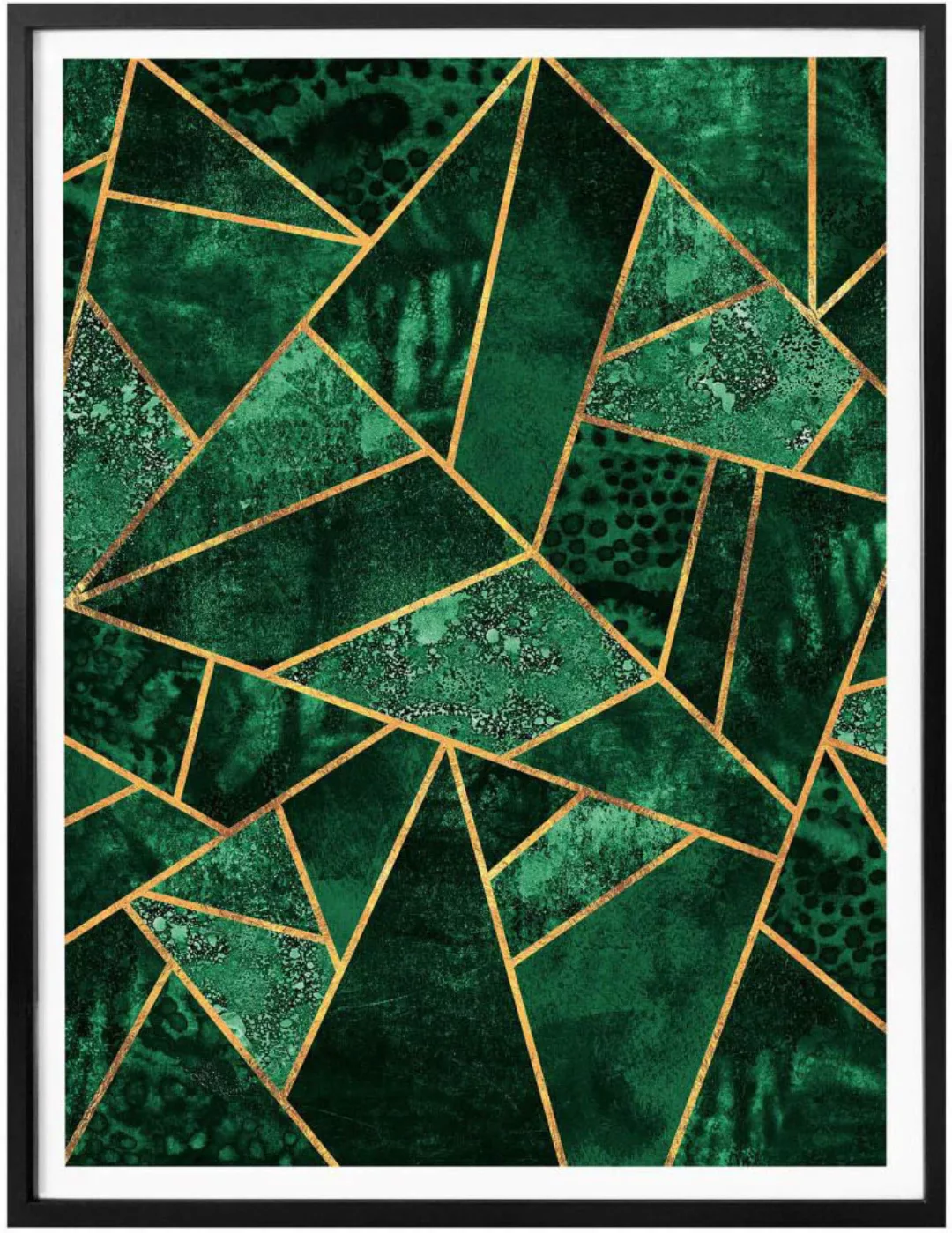Wall-Art Poster »Grüner Smaragd«, Schriftzug, (1 St.), Poster ohne Bilderra günstig online kaufen