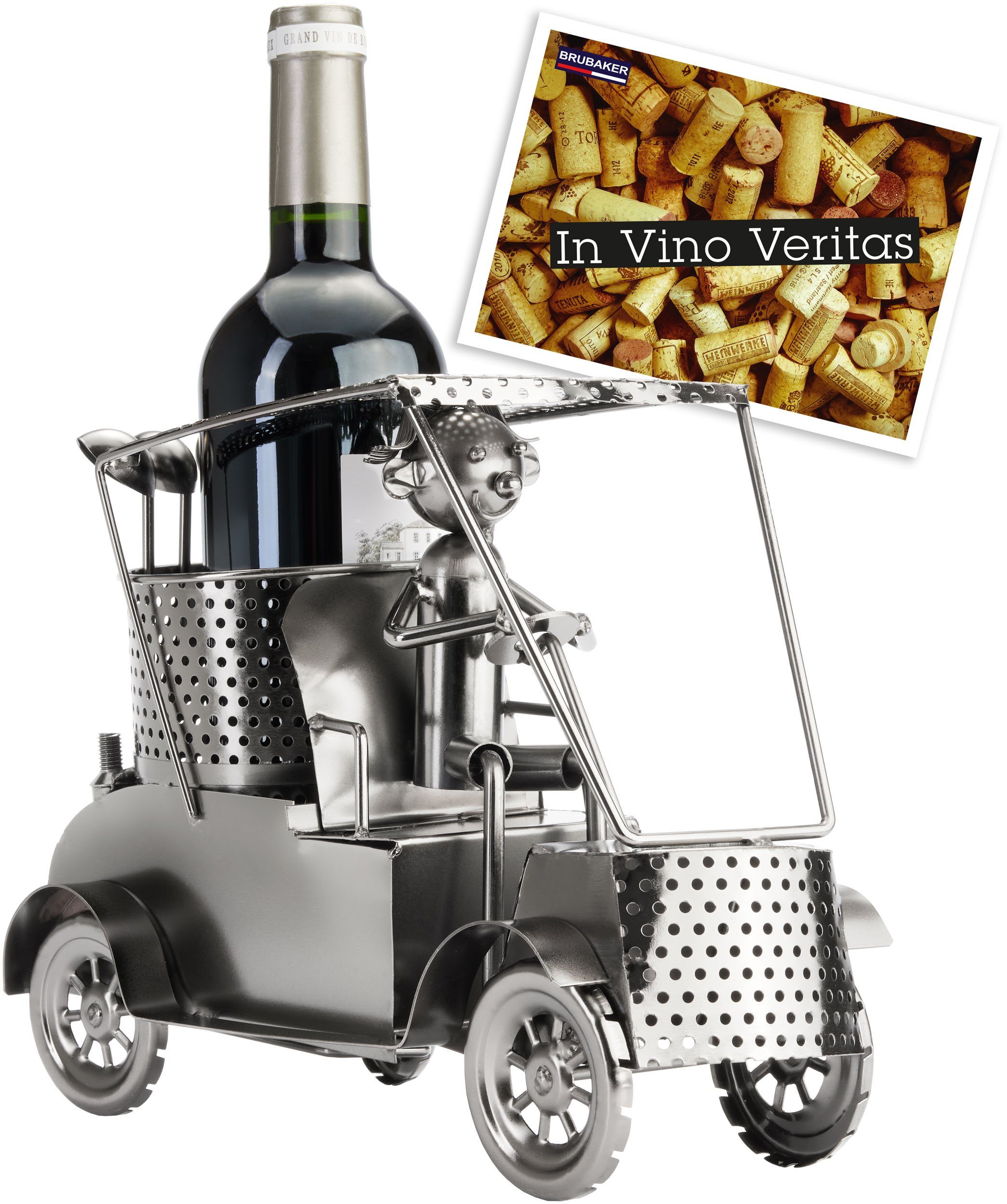 BRUBAKER Weinflaschenhalter Golfer im Golfcart, (inklusive günstig online kaufen
