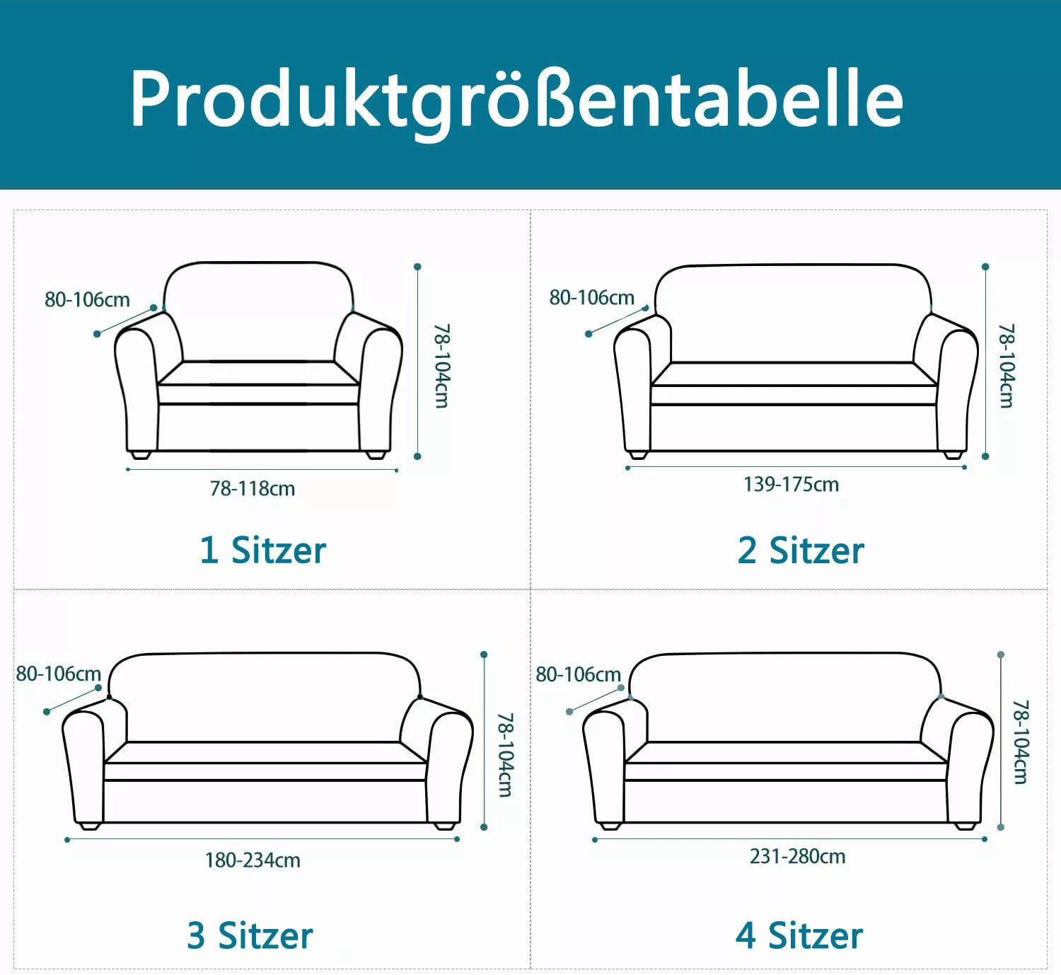 Coonoor Sofahusse 1/2/3/4 Sitzer Sofabezug, Modern günstig online kaufen