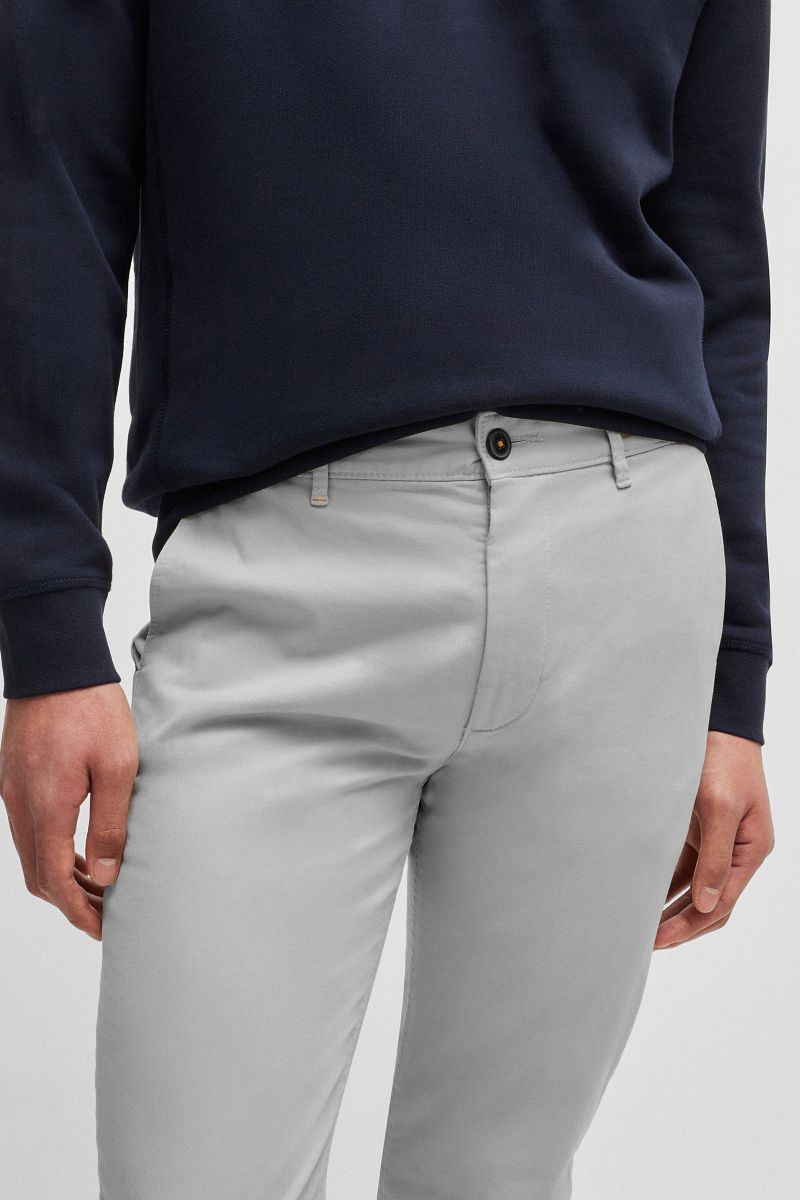 BOSS Satin Chino Grau - Größe W 36 - L 32 günstig online kaufen