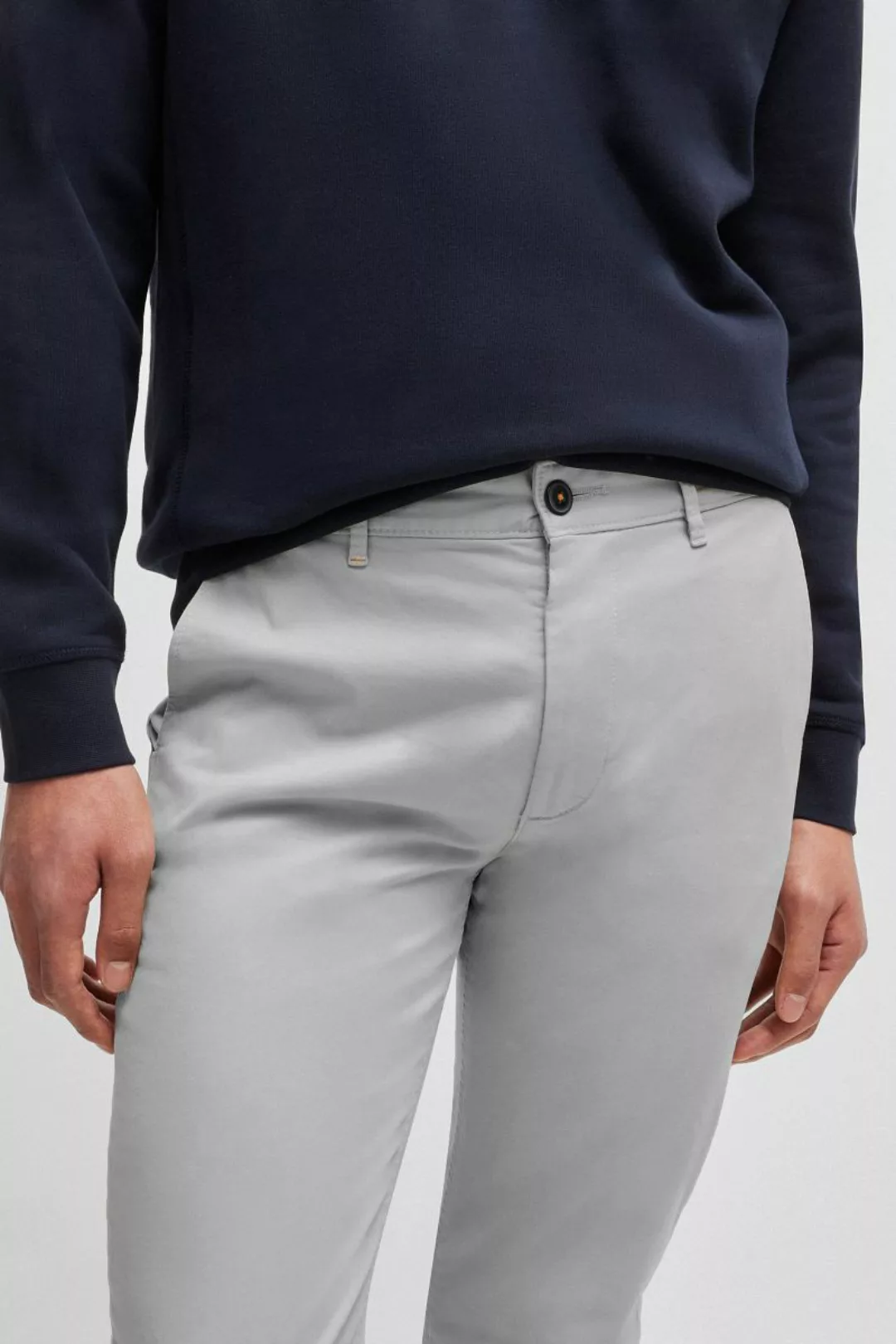 BOSS Satin Chino Grau - Größe W 34 - L 32 günstig online kaufen