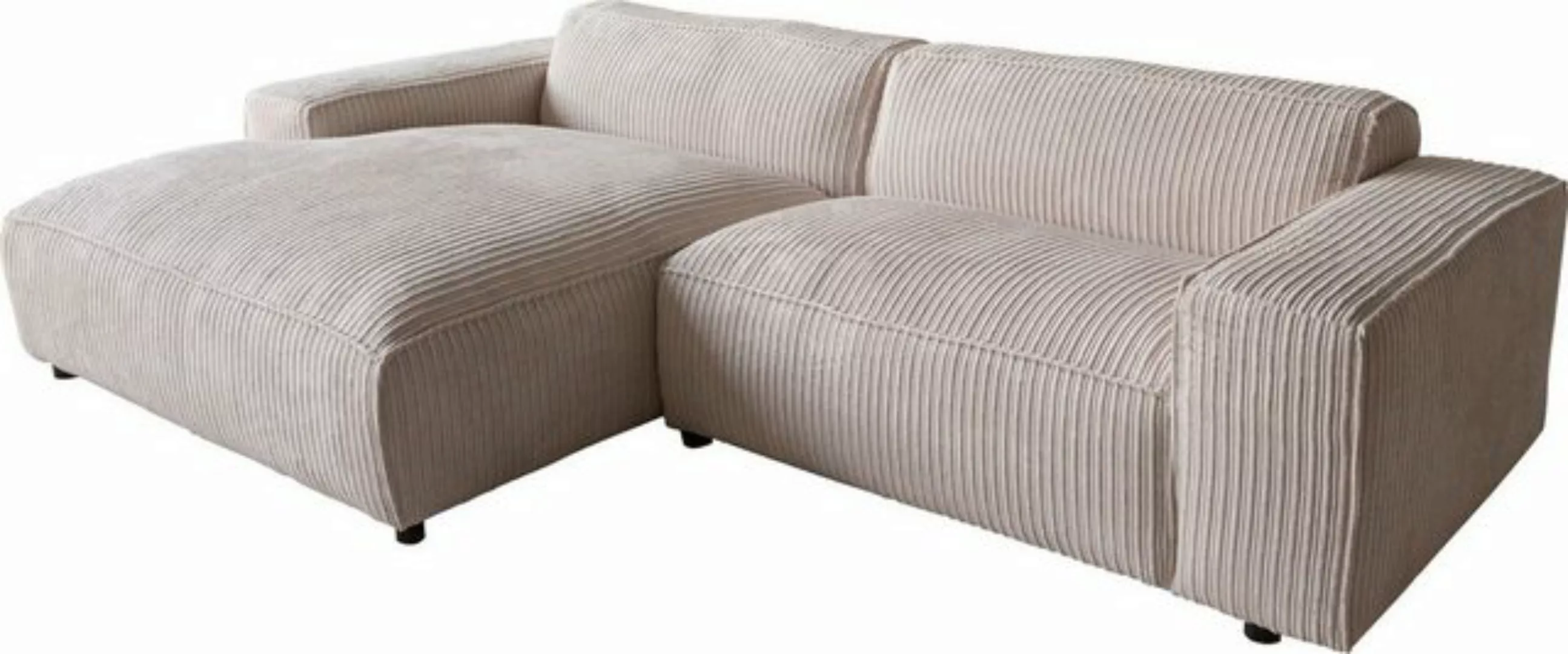 DELIFE Ecksofa Tenso, Cord Beige 280x165 cm Recamiere links günstig online kaufen