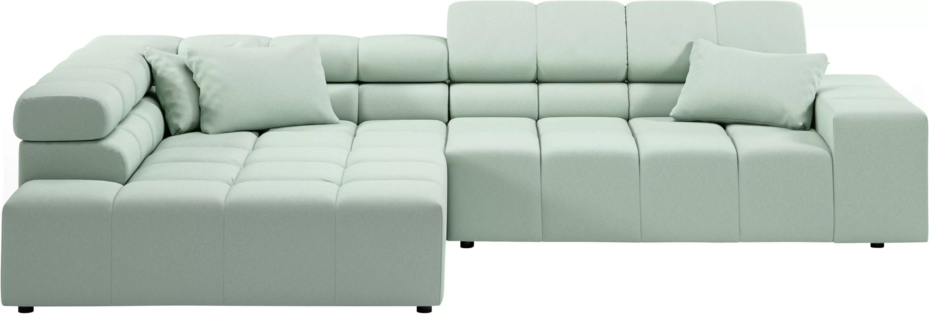 INOSIGN Ecksofa Ancona incl. Kopfteilverstellung, Zierkissen Breite 319cm, günstig online kaufen