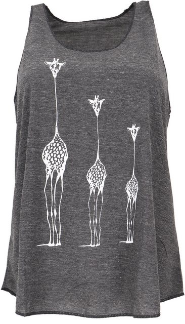 Guru-Shop T-Shirt Tanktop mit Giraffen Retrodruck, Yogatop -.. Festival, Et günstig online kaufen