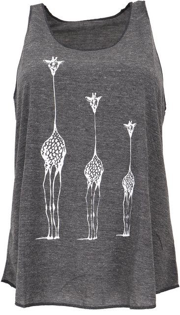 Guru-Shop T-Shirt Tanktop mit Giraffen Retrodruck, Yogatop -.. Hippie, alte günstig online kaufen