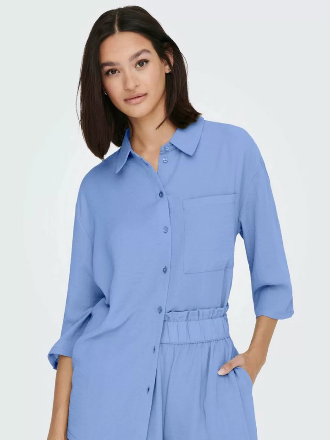 JACQUELINE de YONG Blusenshirt 3/4 Arm Hemd in Knitteroptik Blusen Oberteil günstig online kaufen