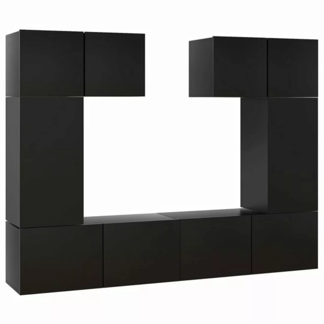 vidaXL TV-Schrank 6-tlg. TV-Schrank-Set Schwarz Holzwerkstoff (6-St) günstig online kaufen