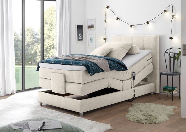 ED EXCITING DESIGN Boxspringliege (120 x 200 cm, Manolo), Beige günstig online kaufen