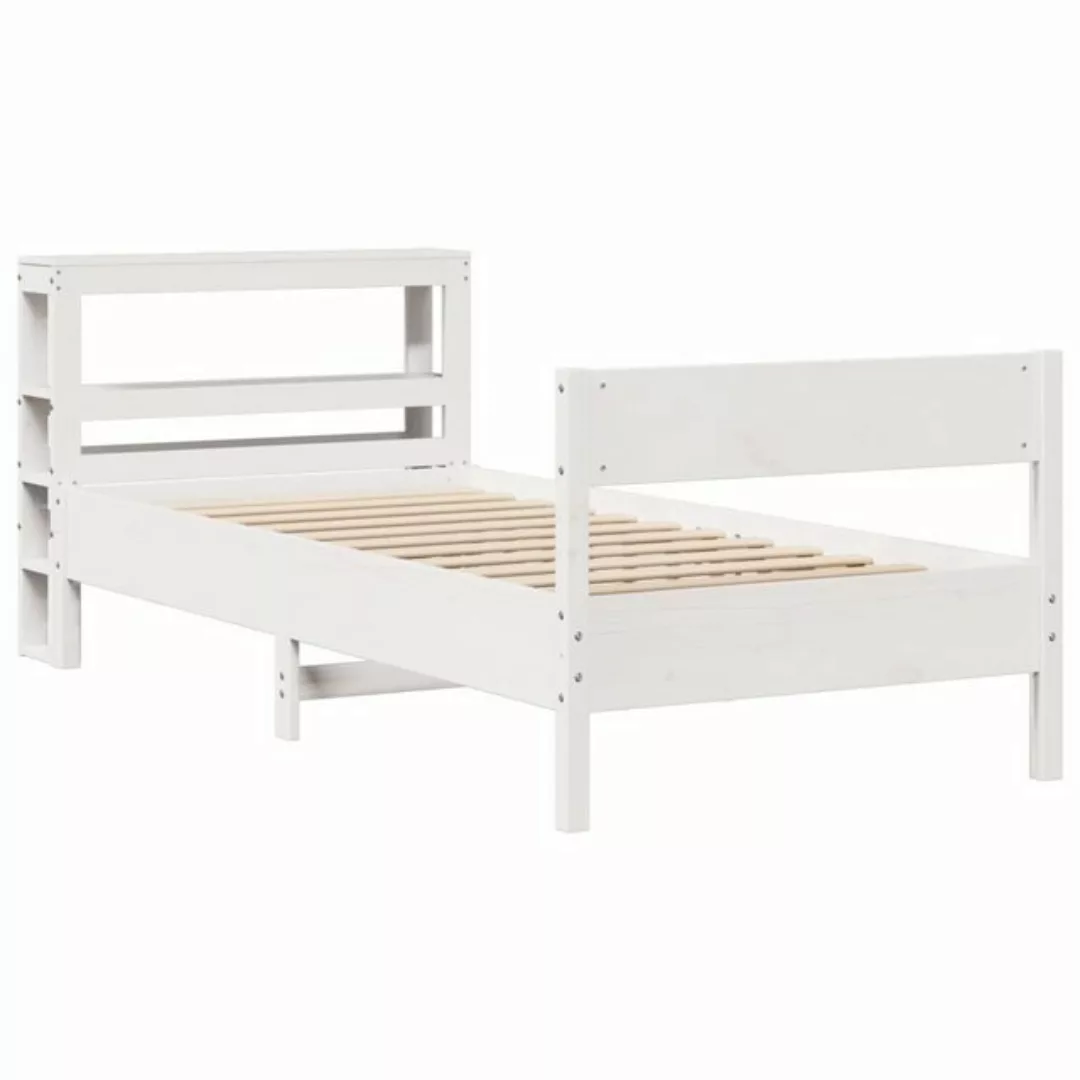 vidaXL Bett Massivholzbett ohne Matratze Weiß 75x190 cm Kiefernholz günstig online kaufen