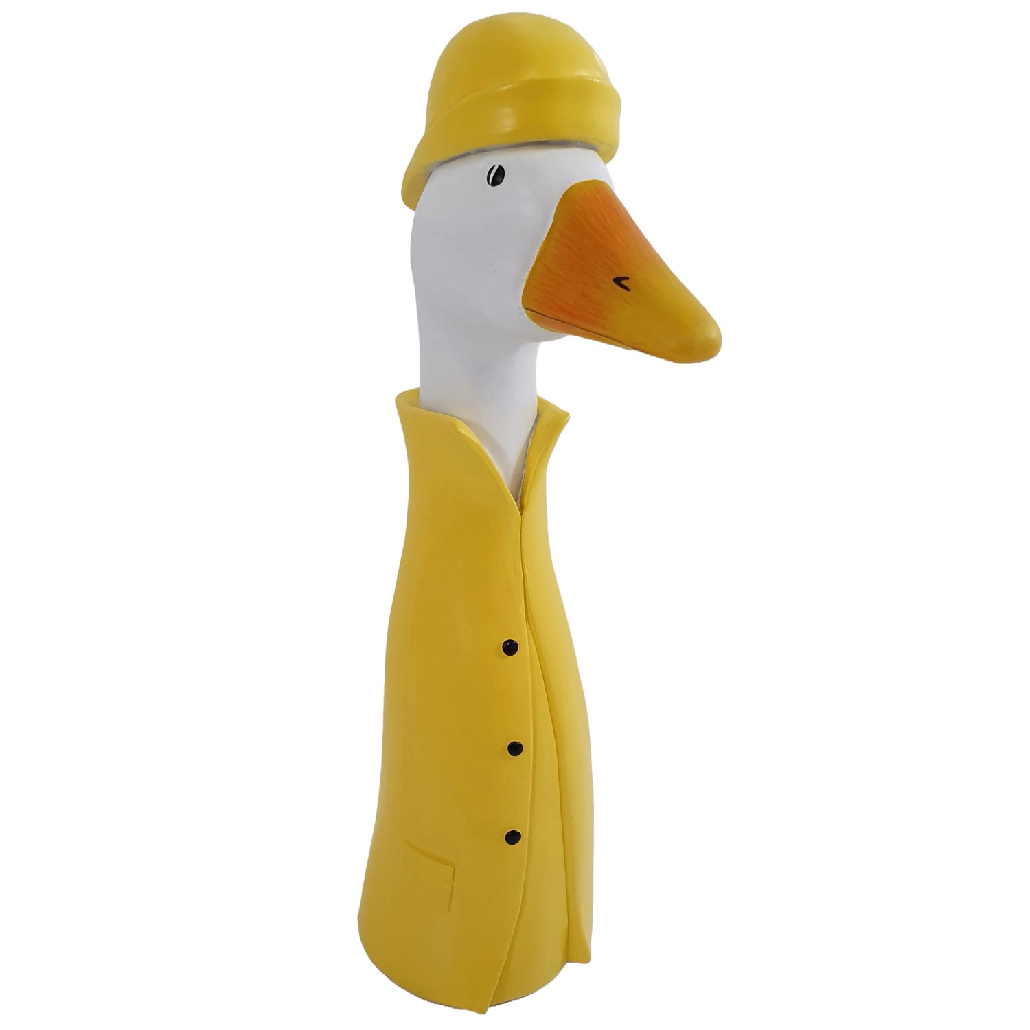 Dekofigur Gänsekopf mit Mantel 33 cm Gelb-Weiß günstig online kaufen