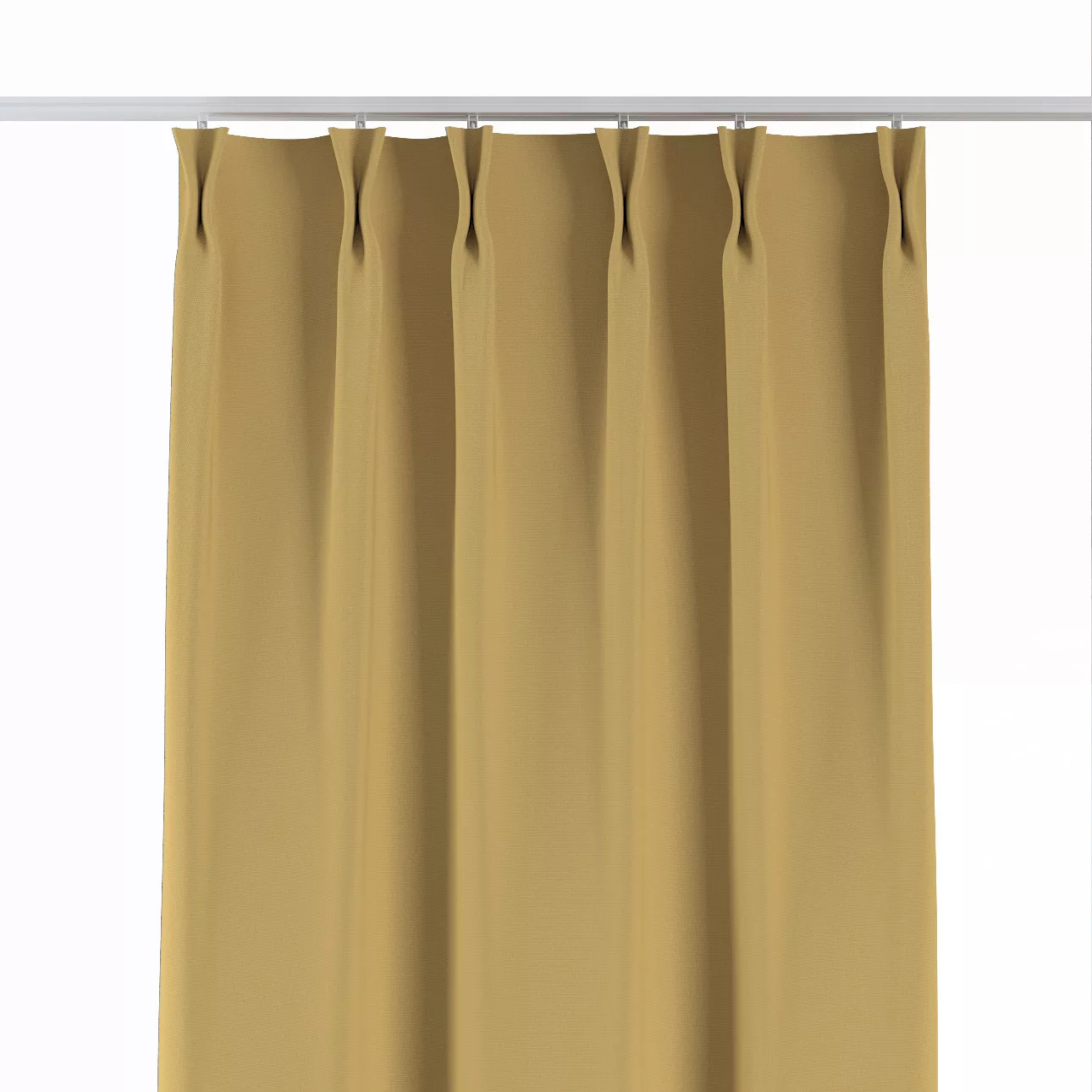 Vorhang mit flämischen 2-er Falten, chiffongelb, Cotton Panama (702-41) günstig online kaufen