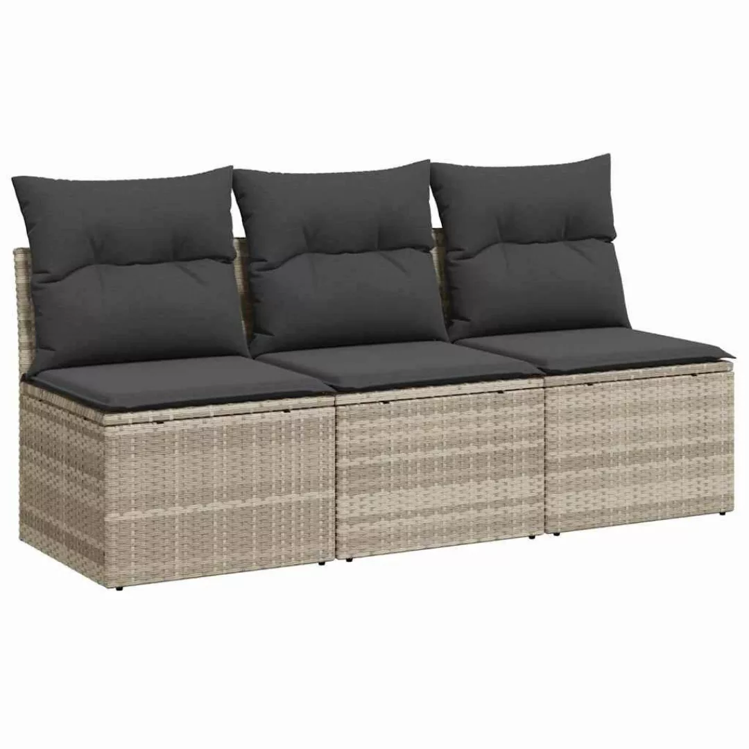 vidaXL Loungesofa Gartensofa mit Kissen 3-Sitzer günstig online kaufen