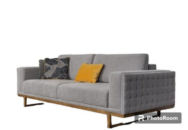 JVmoebel 3-Sitzer Dreisitzer Sofa 3 Sitzer Stoffsofa Sofas Modern Grau Stof günstig online kaufen
