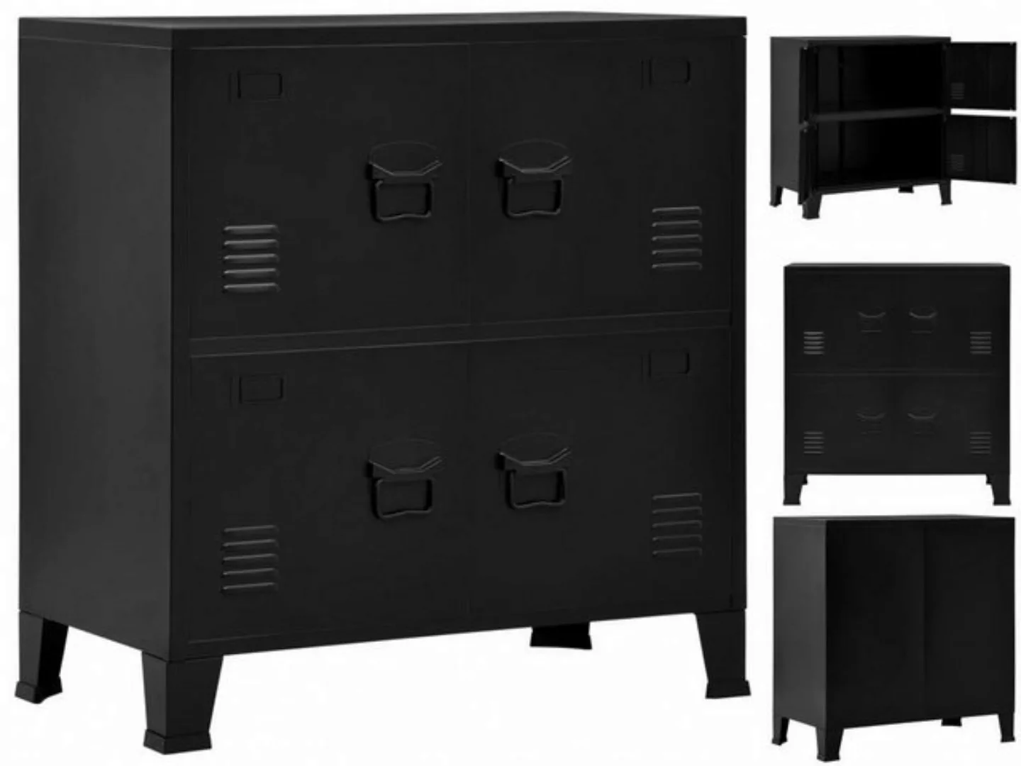 vidaXL Aktenschrank Aktenschrank mit 4 Türen Industriell Schwarz 754080 cm günstig online kaufen