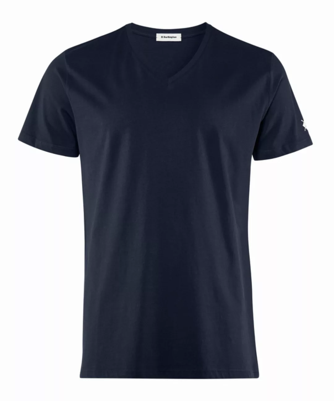 Burlington Herren T-Shirt V-Ausschnitt, XL, Blau, Raute, Baumwolle, 2169010 günstig online kaufen
