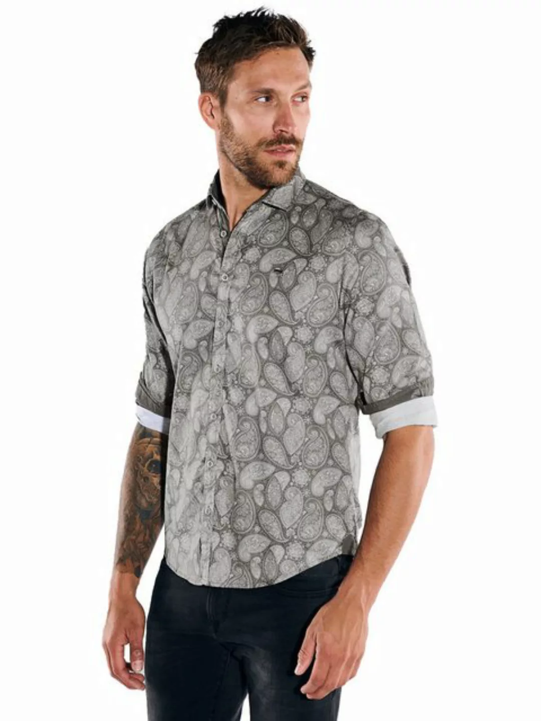 emilio adani Langarmhemd Langarm-Hemd gemustert günstig online kaufen
