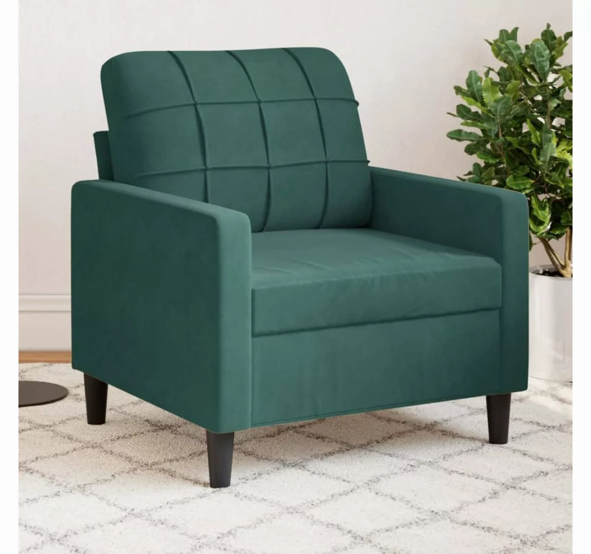 vidaXL Sofa Sofa/ 2-Sitzer/ 3-Sitzer Samt, 60 cm, Grün günstig online kaufen