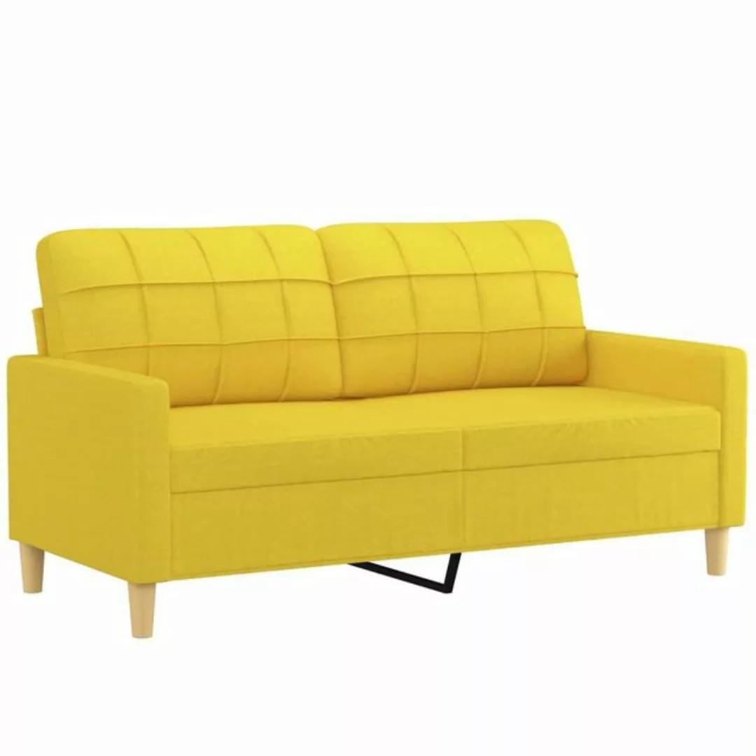 vidaXL Sofa 2-Sitzer-Sofa Hellgelb 140 cm Stoff Couch günstig online kaufen