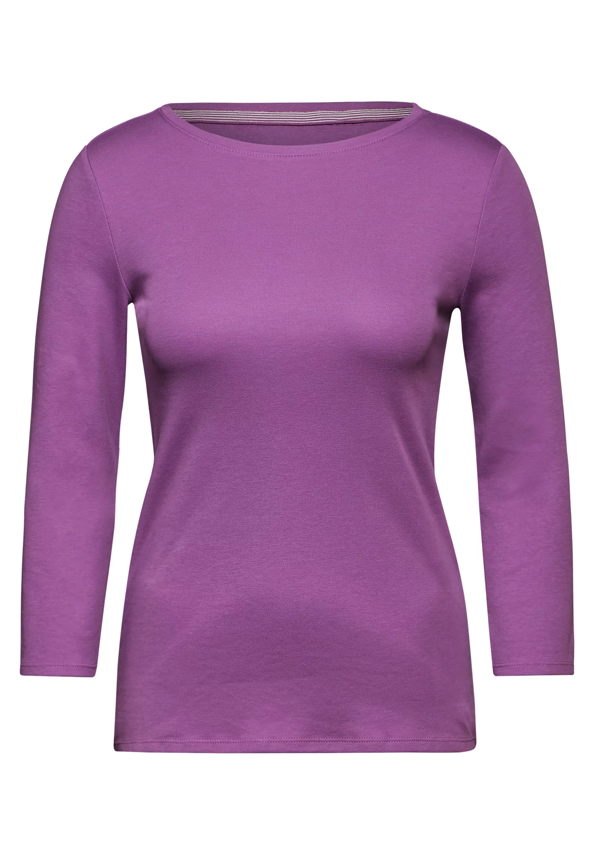 Cecil 3/4-Arm-Shirt Cecil Basic T-Shirt in Unifarbe in Iced Violet (1-tlg) günstig online kaufen