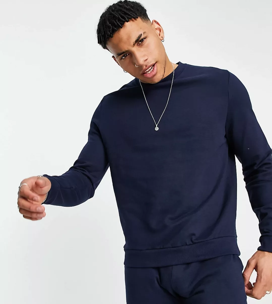 ASOS DESIGN – Marineblaues Sweatshirt aus Bio-Baumwolle günstig online kaufen