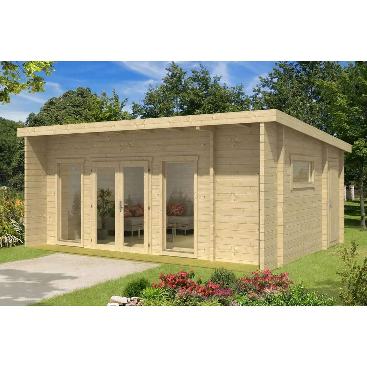 Alpholz Holz-Gartenhaus Carla-70 Pultdach Tauchimprägniert 920 cm x 492 cm günstig online kaufen