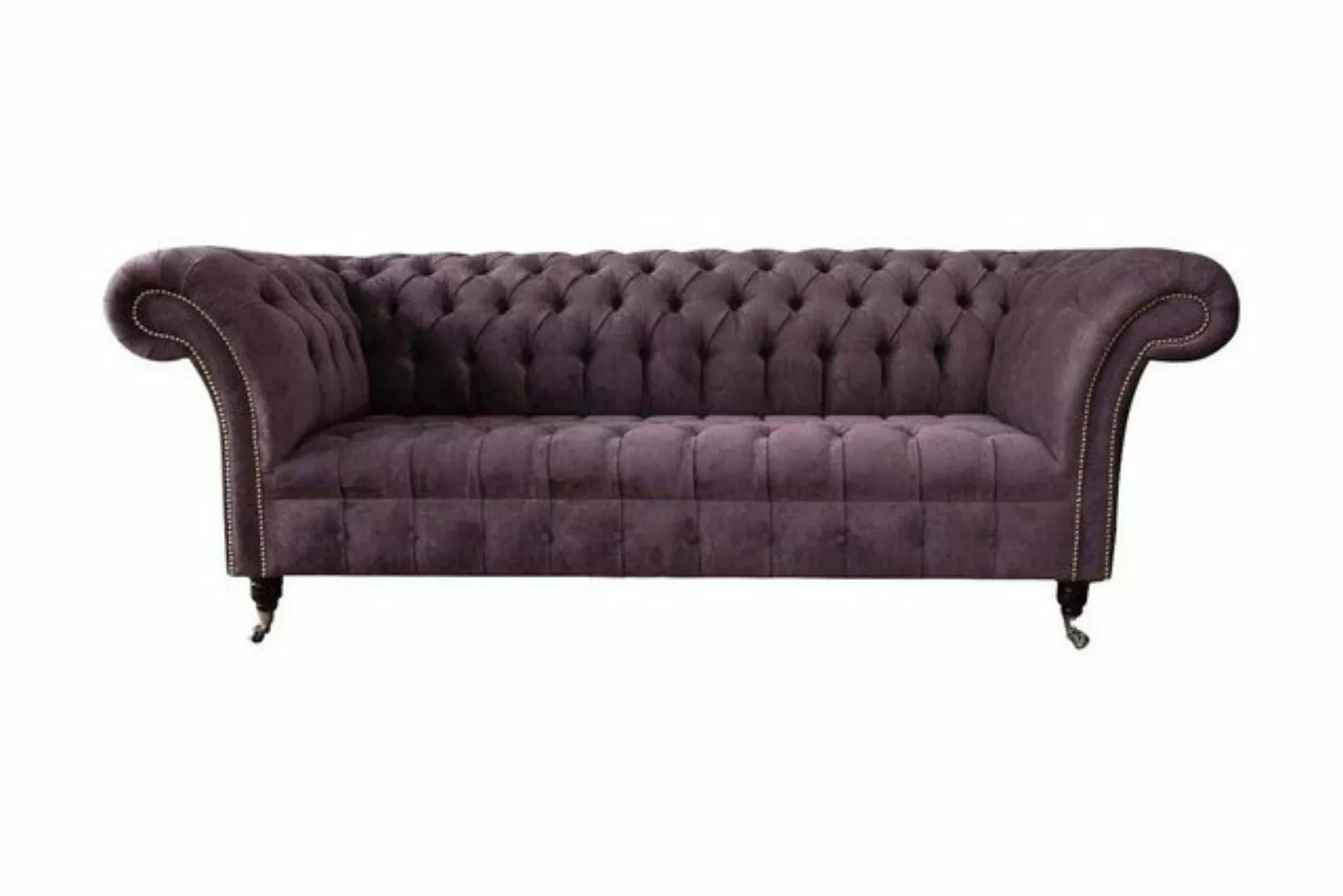 JVmoebel Sofa Chesterfield Sofa Couch Polster 3 Sitzer Lila Textil Stoff So günstig online kaufen