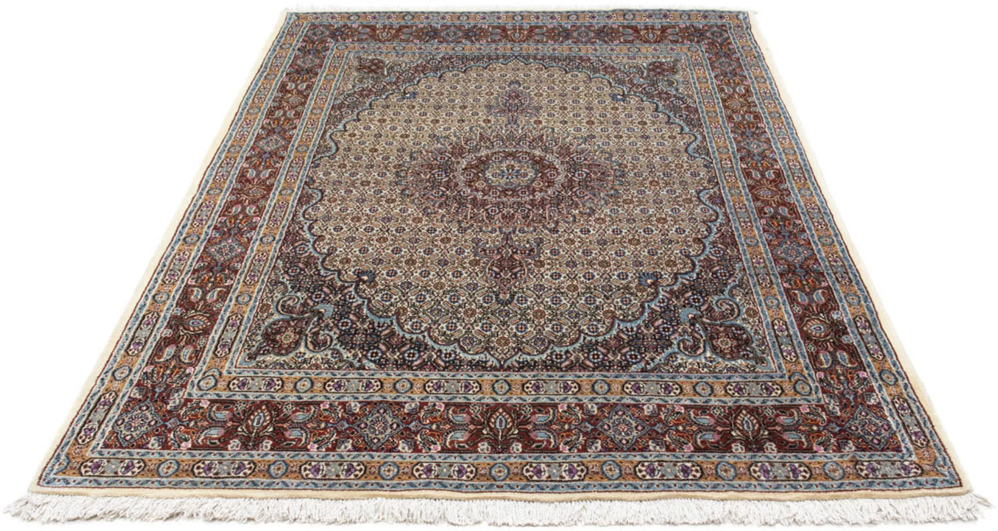 morgenland Wollteppich »Moud Stark Gemustert Beige 193 x 154 cm«, rechtecki günstig online kaufen