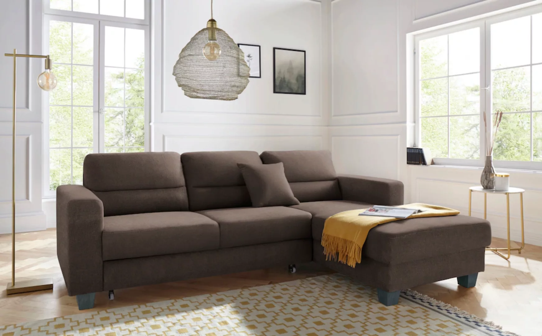 TRENDMANUFAKTUR Ecksofa "Chamber, zeitlos und modern, bequem mit hohem Sitz günstig online kaufen