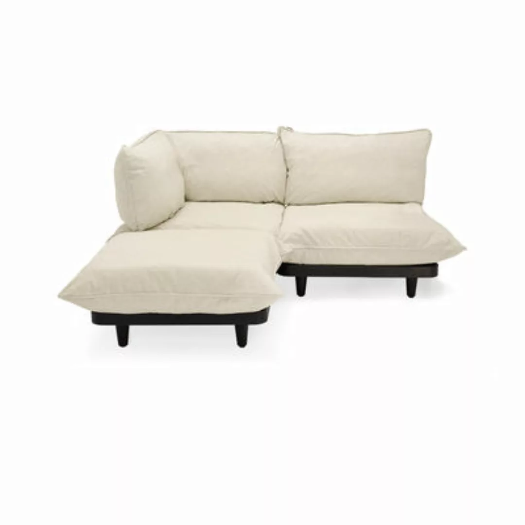 Gartensofa 2-Sitzer Paletti set textil beige / Armlehne links - L 180 cm - günstig online kaufen