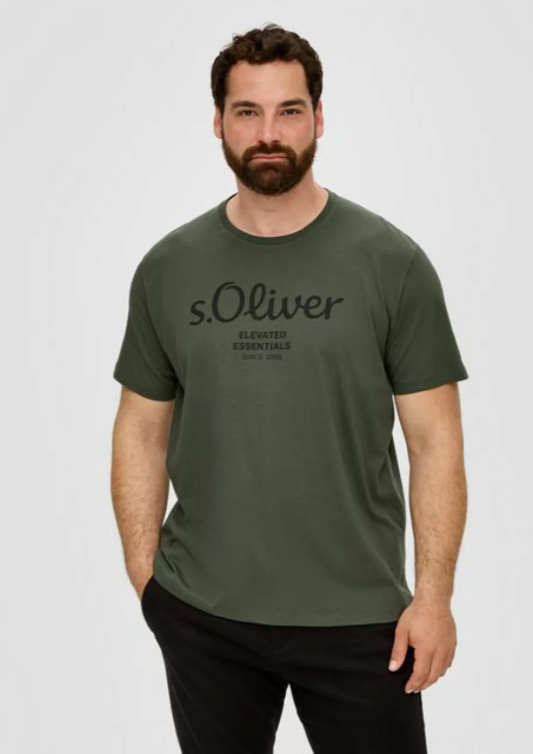 s.Oliver T-Shirt mit Label-Print günstig online kaufen