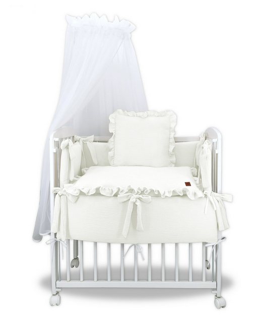 Babyhafen Beistellbett Stubenwagen Musselin Beige Ecru Babybett Zustellbett günstig online kaufen