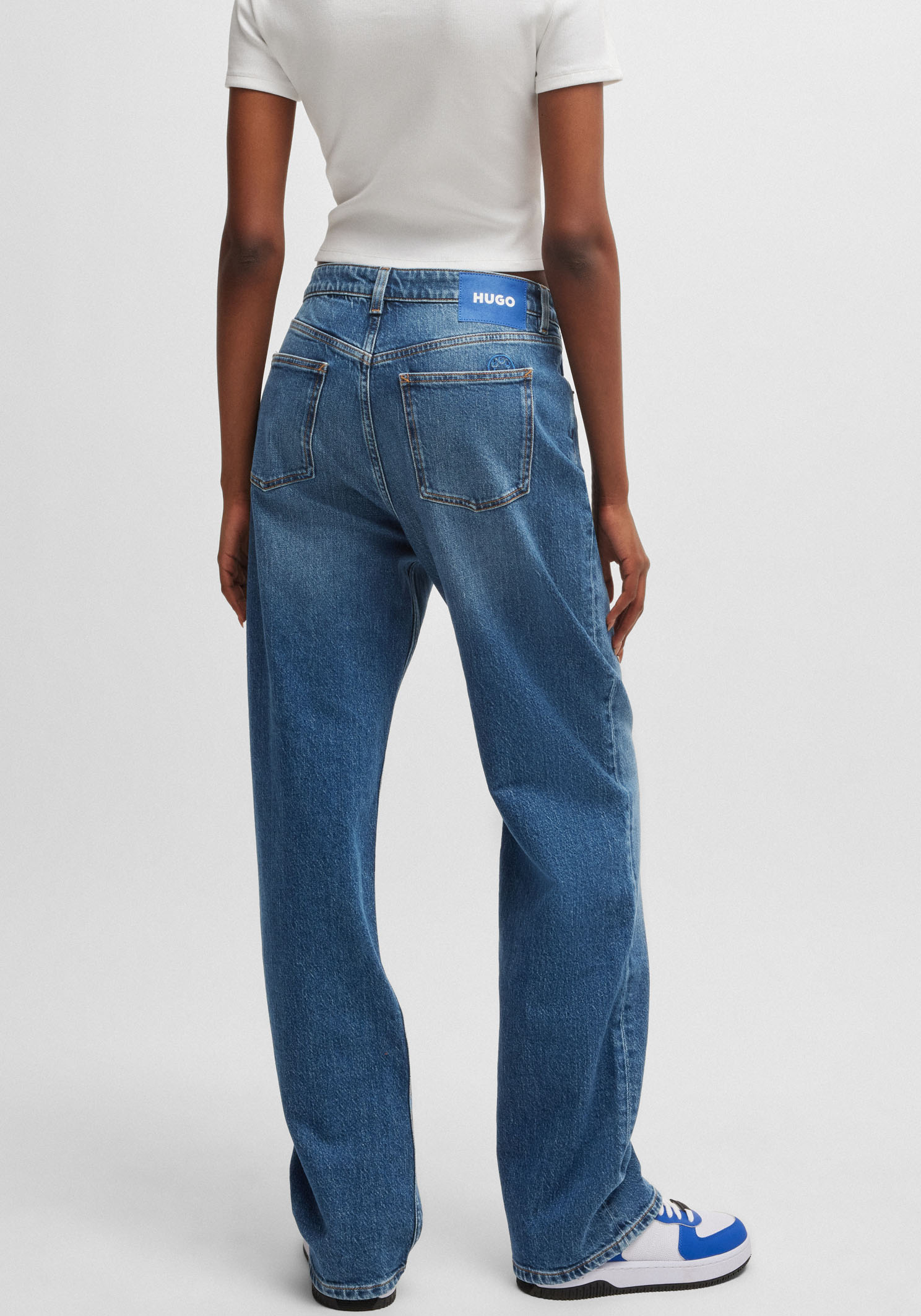 HUGO Blue Straight-Jeans "Elyah", Straight Fit Jeans mit hoher Leibhöhe günstig online kaufen