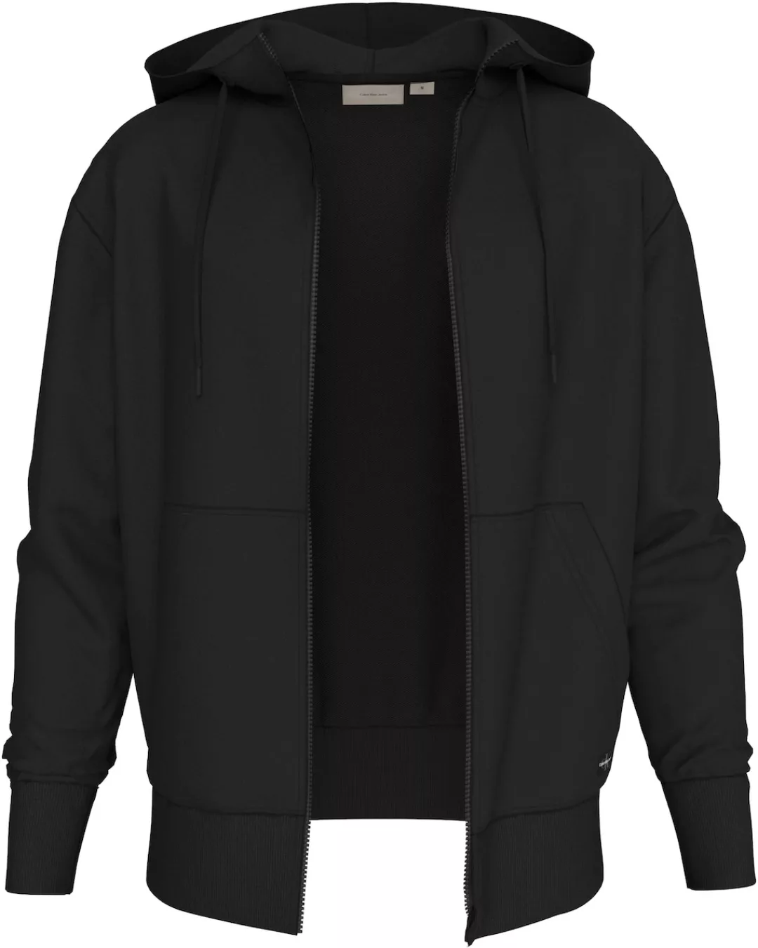 Calvin Klein Jeans Sweatshirt WOVEN LABEL ZIP THROUGH HOODIE mit Logopatch günstig online kaufen