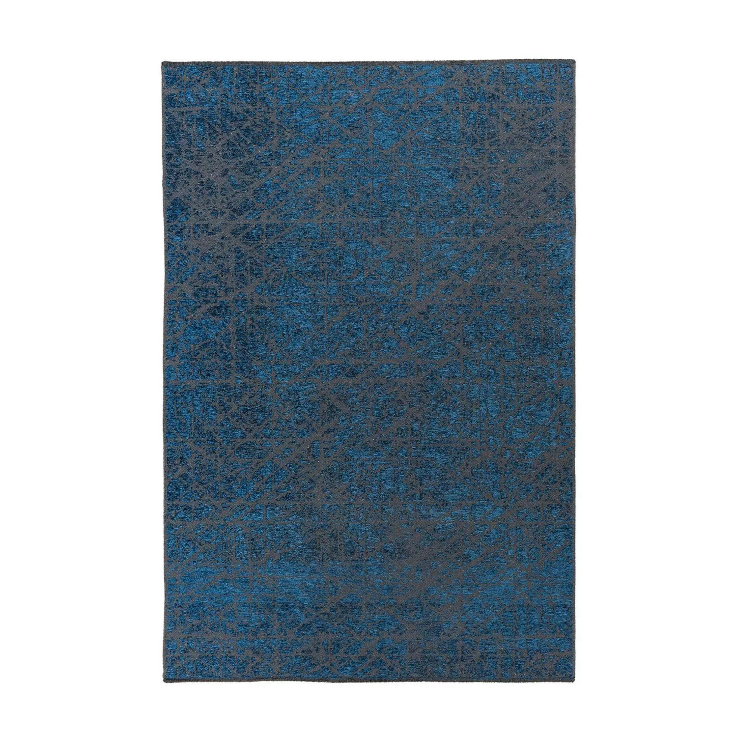 MeGusta Flachflor Teppich UsedLook Modern Blau Polyester 80x150 cm Eva günstig online kaufen