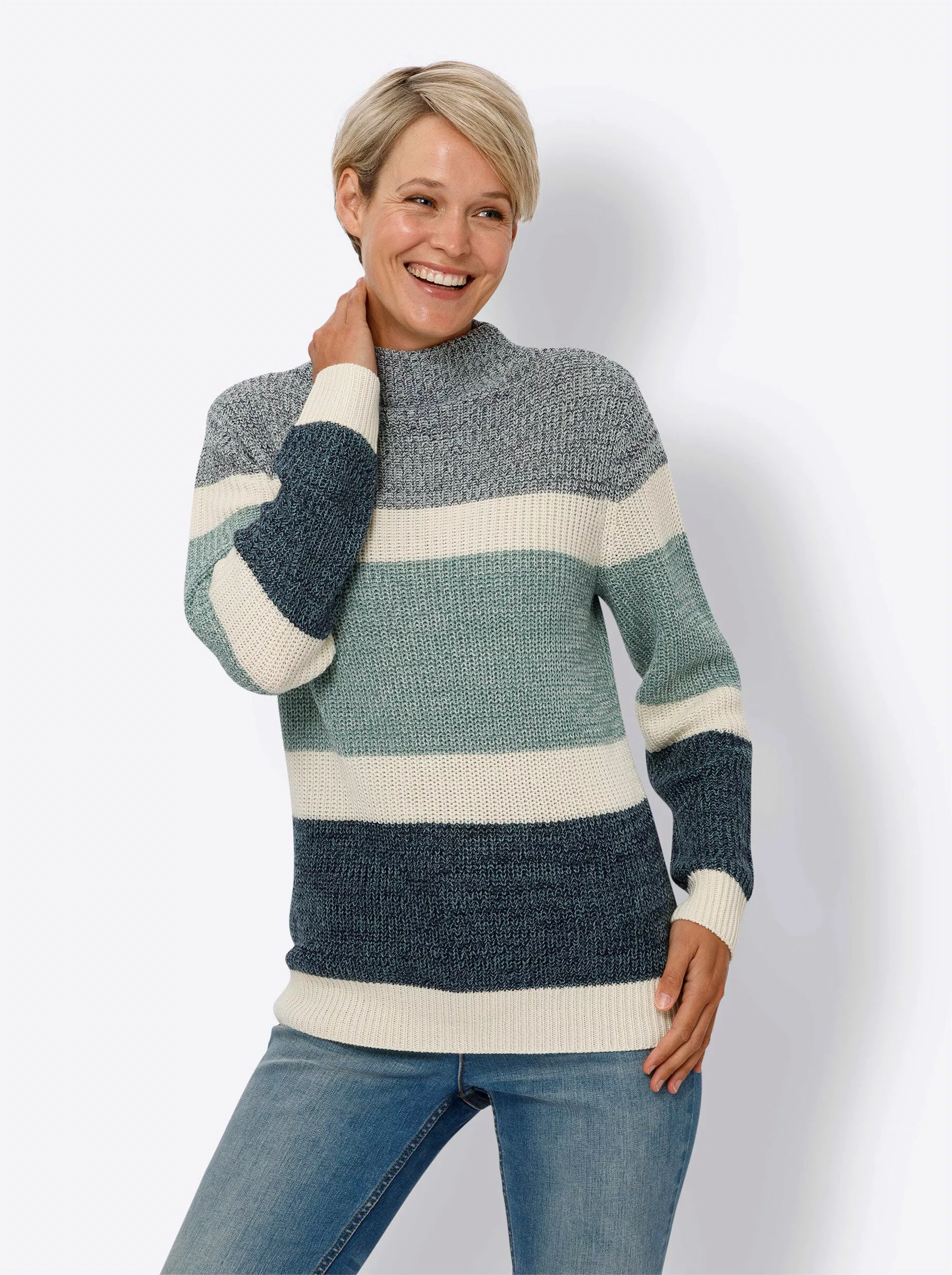 Sieh an! Strickpullover Langarm-Pullover günstig online kaufen
