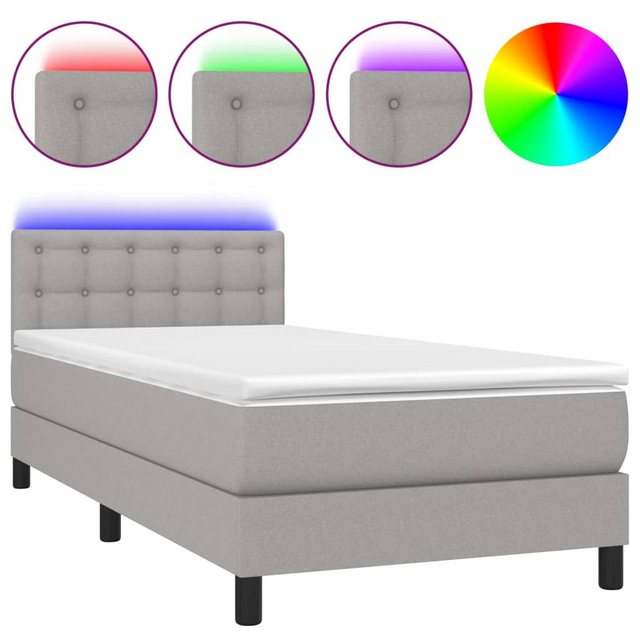 vidaXL Boxspringbett Bett Boxspringbett komplett mit Matratze & LED Stoff ( günstig online kaufen