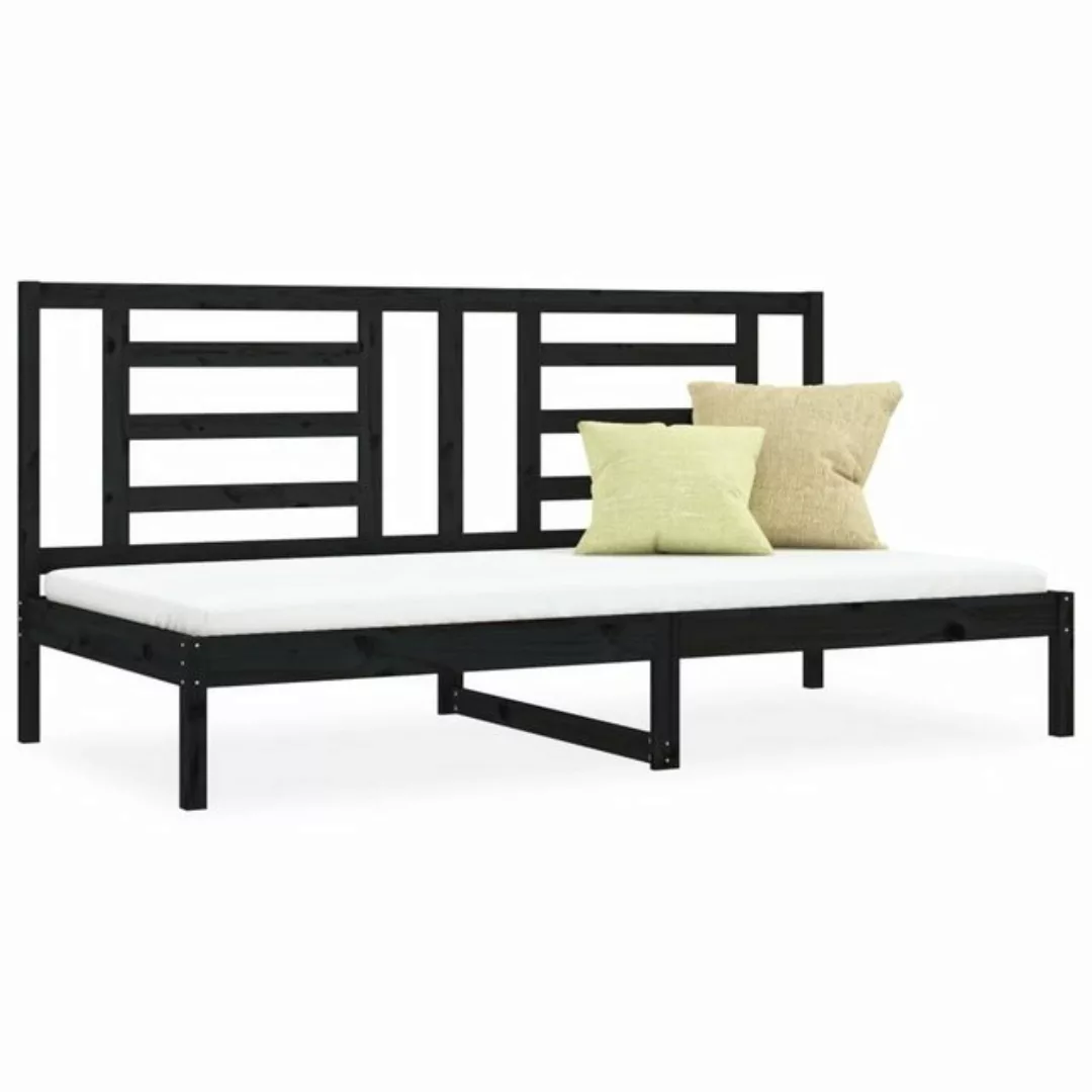 furnicato Bett Tagesbett Schwarz 90x200 cm Massivholz Kiefer günstig online kaufen