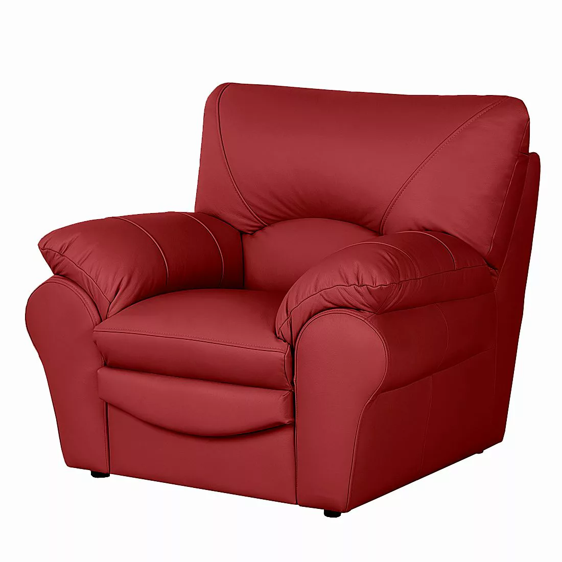 home24 Modoform Sessel Torsby Rot Echtleder 105x92x85 cm (BxHxT) günstig online kaufen