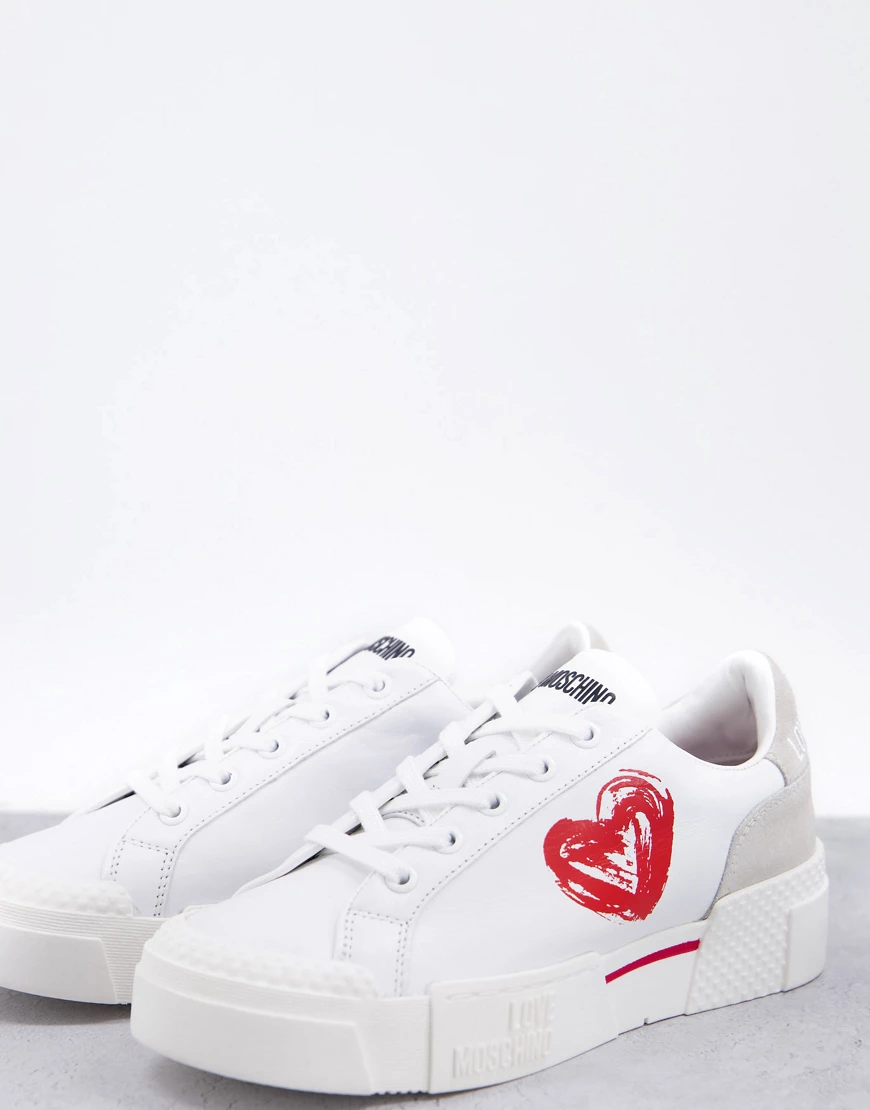 Love Moschino – Mehrfarbige Sneaker mit Herzmotiv günstig online kaufen