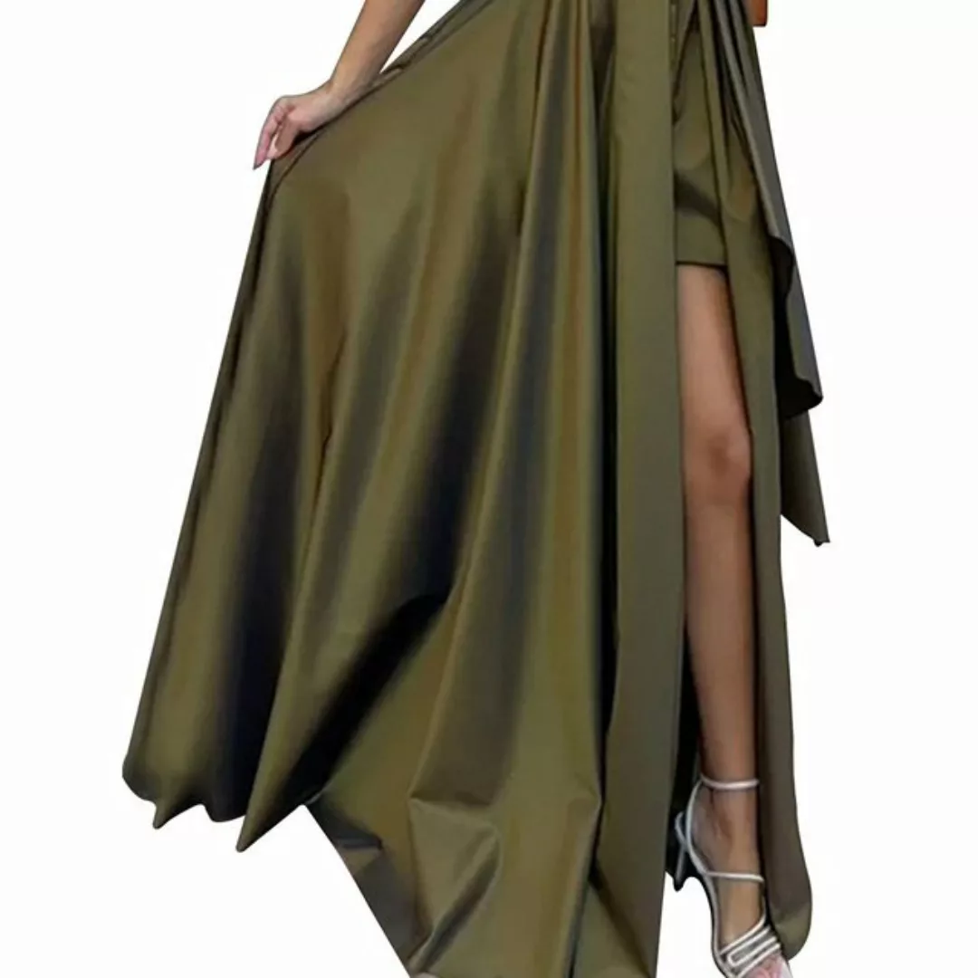RUZU UG Dirndl Damenkleid mit tiefem V-Ausschnitt, schulterfrei und hoher T günstig online kaufen