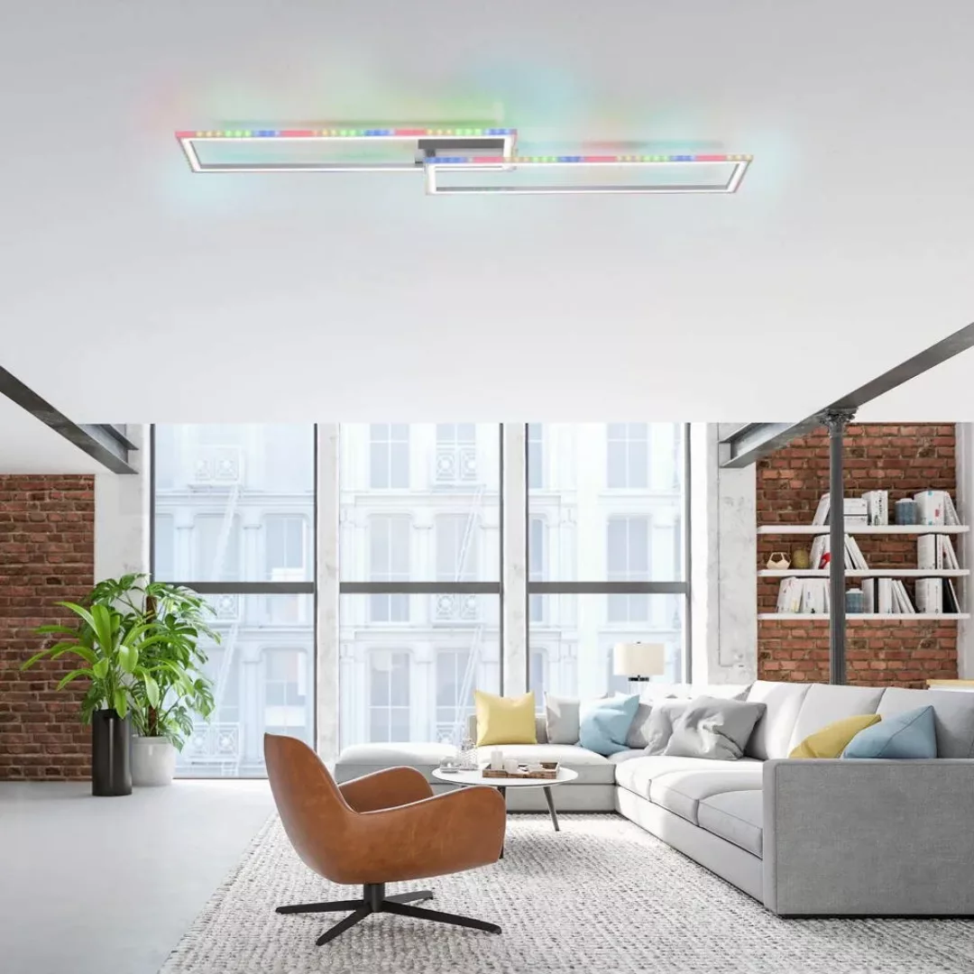 Just Light. LED-Deckenleuchte Felix 60 Stahl 121 cm x 72 cm günstig online kaufen