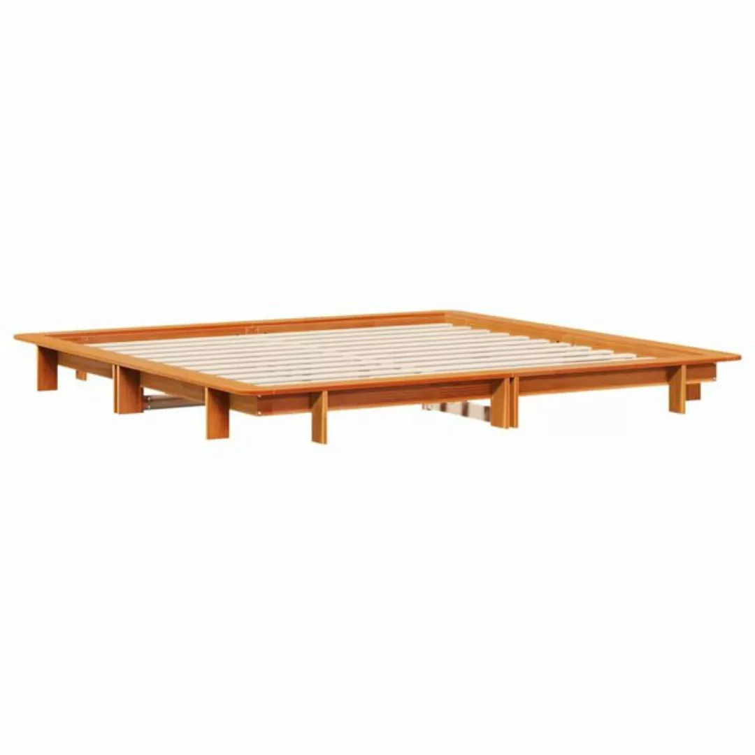 vidaXL Bett Massivholzbett ohne Matratze Wachsbraun 180x200 Kiefernholz günstig online kaufen