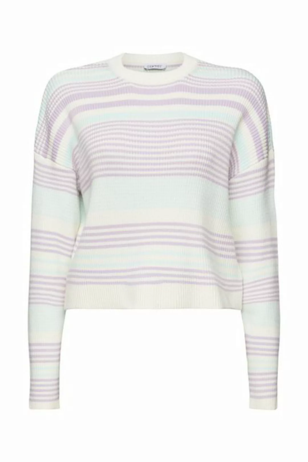 Esprit Rundhalspullover Langärmeliger Pullover mit Streifen günstig online kaufen